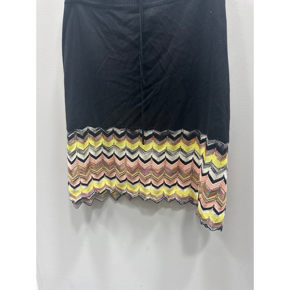 MISSONI Italy Zig Zag Knee Length Skirt US black & multi mesh - Picture 2 of 6